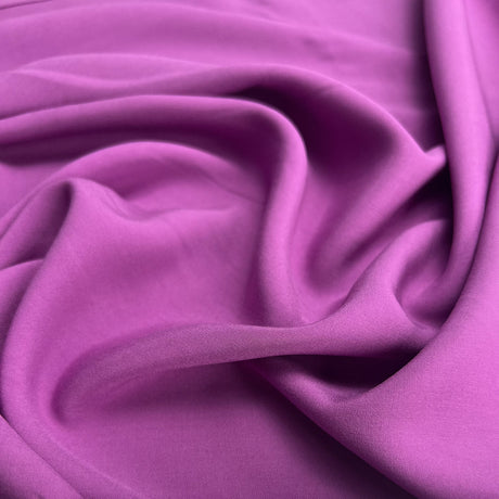 Fine Viscose Plain Fuchsia Pink Purple Lightweight Dress Fabric
