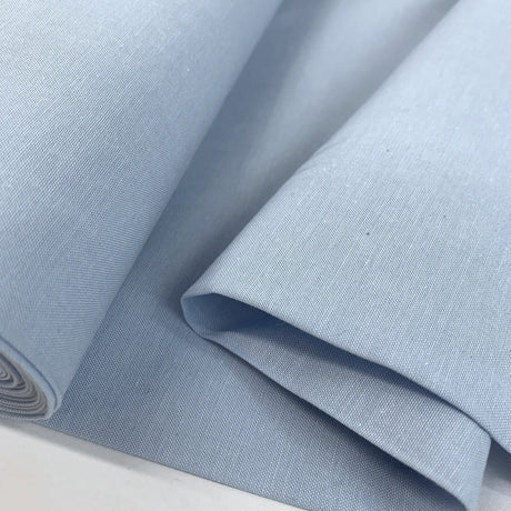 Finest Chambray Sky Lightweight Cotton Fabric Fold 2