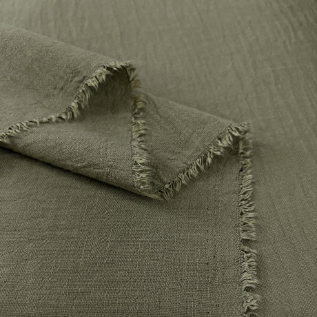 Finest Linen Look Sage Green Polyester Dress Fabric Fold
