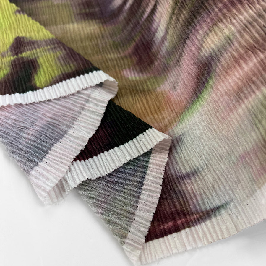 Polyester Tie Dye Printed Pleated Dress Fabric | Fiona