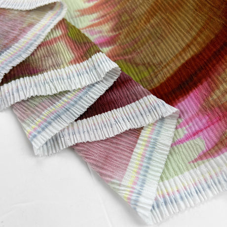 Fiona Volcano Polyester Pleated Tie Dye Printed Dress Fabric Fold