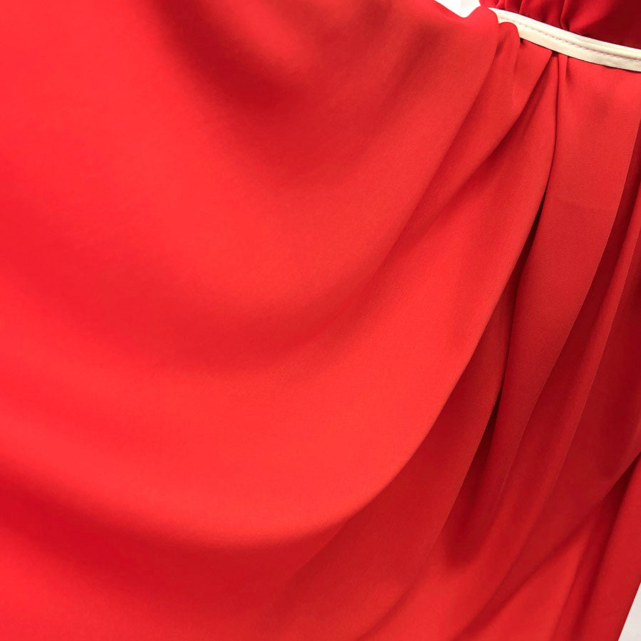 Flame Red Polyester Nylon Silk Dress Fabric Fame Drape