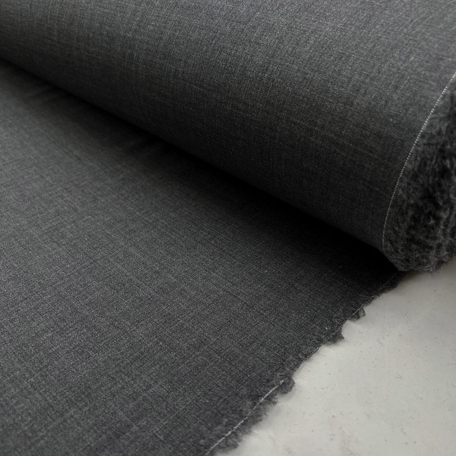 Remnant - Fleece Wool Suiting - Dark Grey (1.2m)