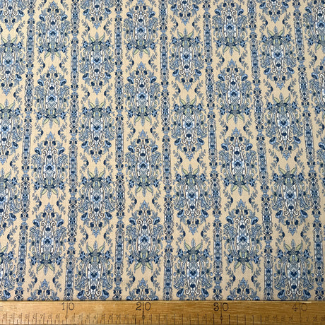 Floating In Circles Viscose Yoryu Lawn Fabric Alula Blue Ruler