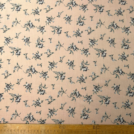 Floating In Circles Viscose Yoryu Lawn Fabric Beth Peach Ruler