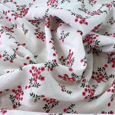 Floating In Circles Viscose Yoryu Lawn Fabric Chloe Pink