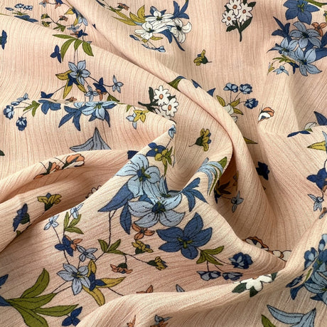 Floating In Circles Viscose Yoryu Lawn Fabric Libby Pink