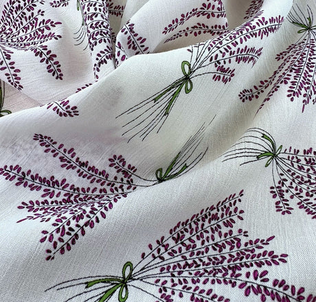 Floating In Circles Viscose Yoryu Lawn Fabric Sophia Fuchsia