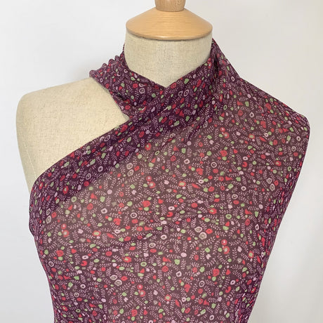 Floral Georgette Damson Neck