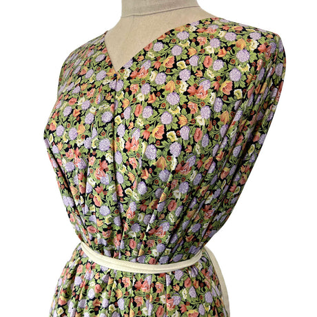 Floral Dress Fabric Pima Cotton Lawn Autumn Watch Side