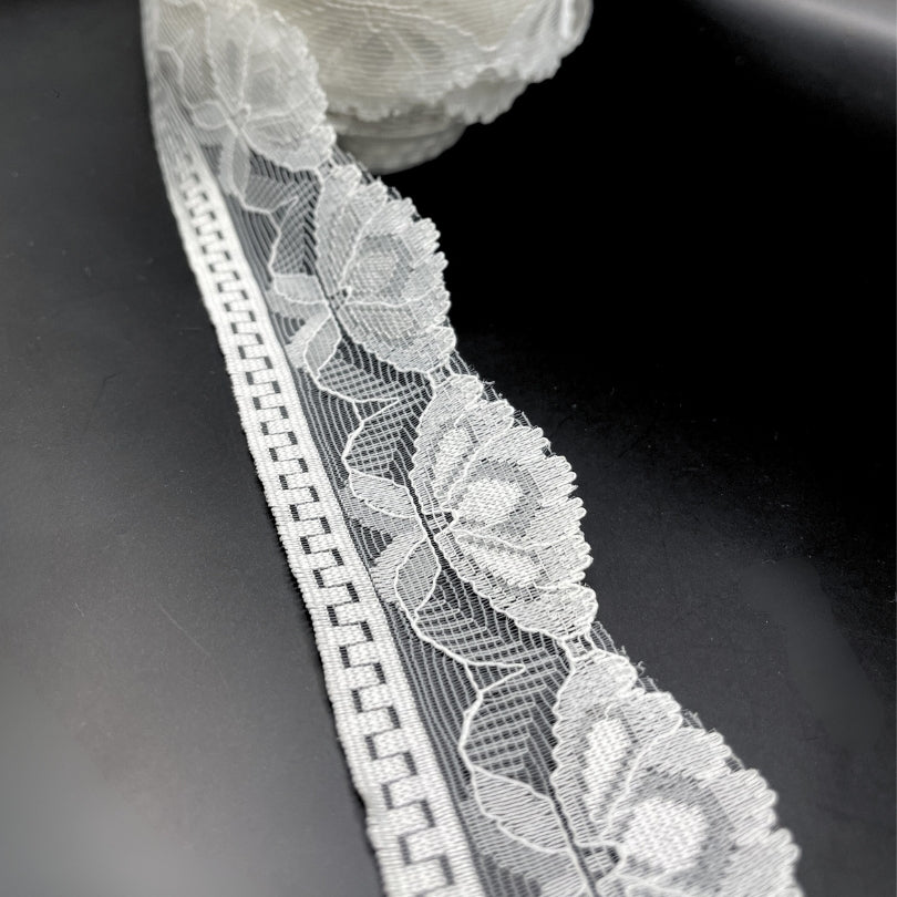 Polyester Flat Lace Trim - Annie - Ivory