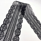 Polyester Flat Lace Trim - Daisy - Black