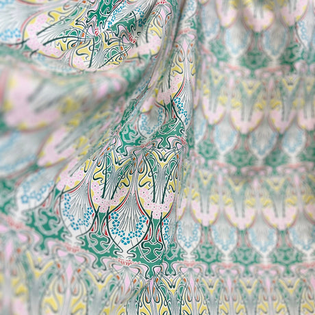 Floral Print Dress Fabric Pima Cotton Lawn Vine Pastel Drape