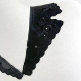 Satin Embroidered Collar - Downton Abbey - Violet - Black