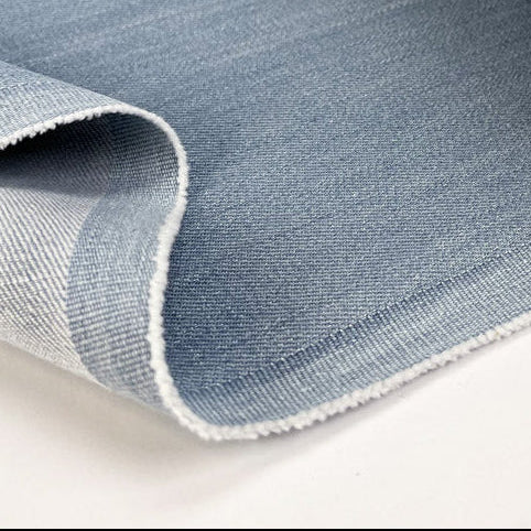 Florence Denim 11 5oz Pale Blue Cotton Elastane Italian Deadstock Fabric Roll
