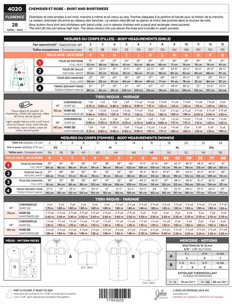 Florence Shirt Shirtdress Pattern Jalie Back