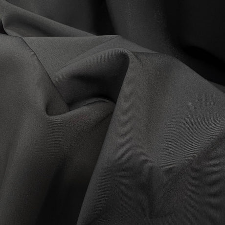 Flowy Black Polyester Elastane Dressmaking Fabric