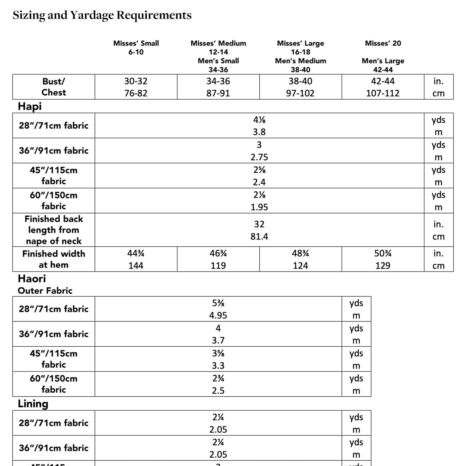 Folkwear - Japanese Hapi & Haori Sewing Pattern