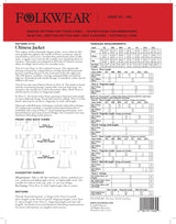 Folkwear - Chinese Jacket Sewing Pattern (XS-3XL)