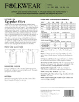 Folkwear - Unisex Egyptian Shirt Pattern (XS-2XL)