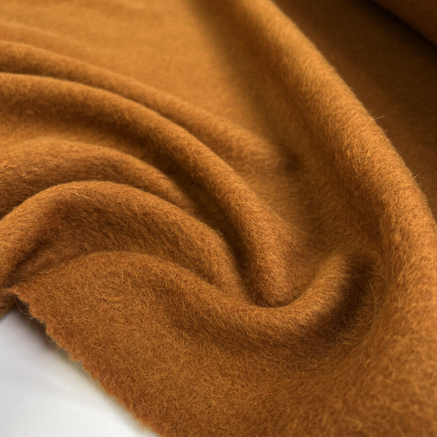 Foxy Wool Mohair Orange Soft Italian Coating Fabric
