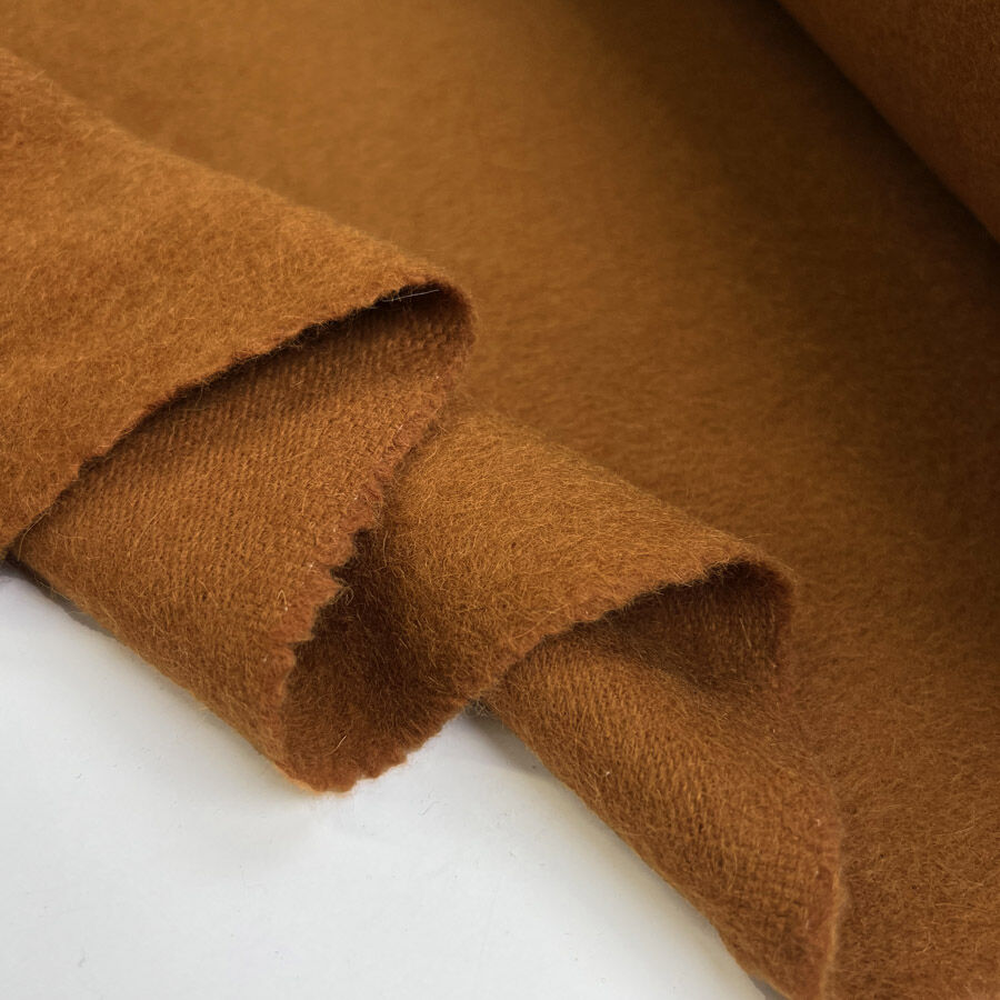 Foxy Wool Mohair Orange Soft Italian Coating Fabric Fold
