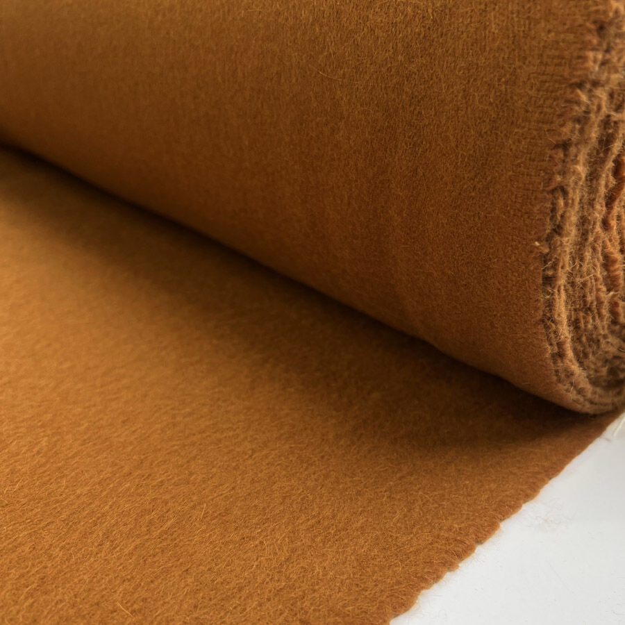 Foxy Wool Mohair Orange Soft Italian Coating Fabric Roll