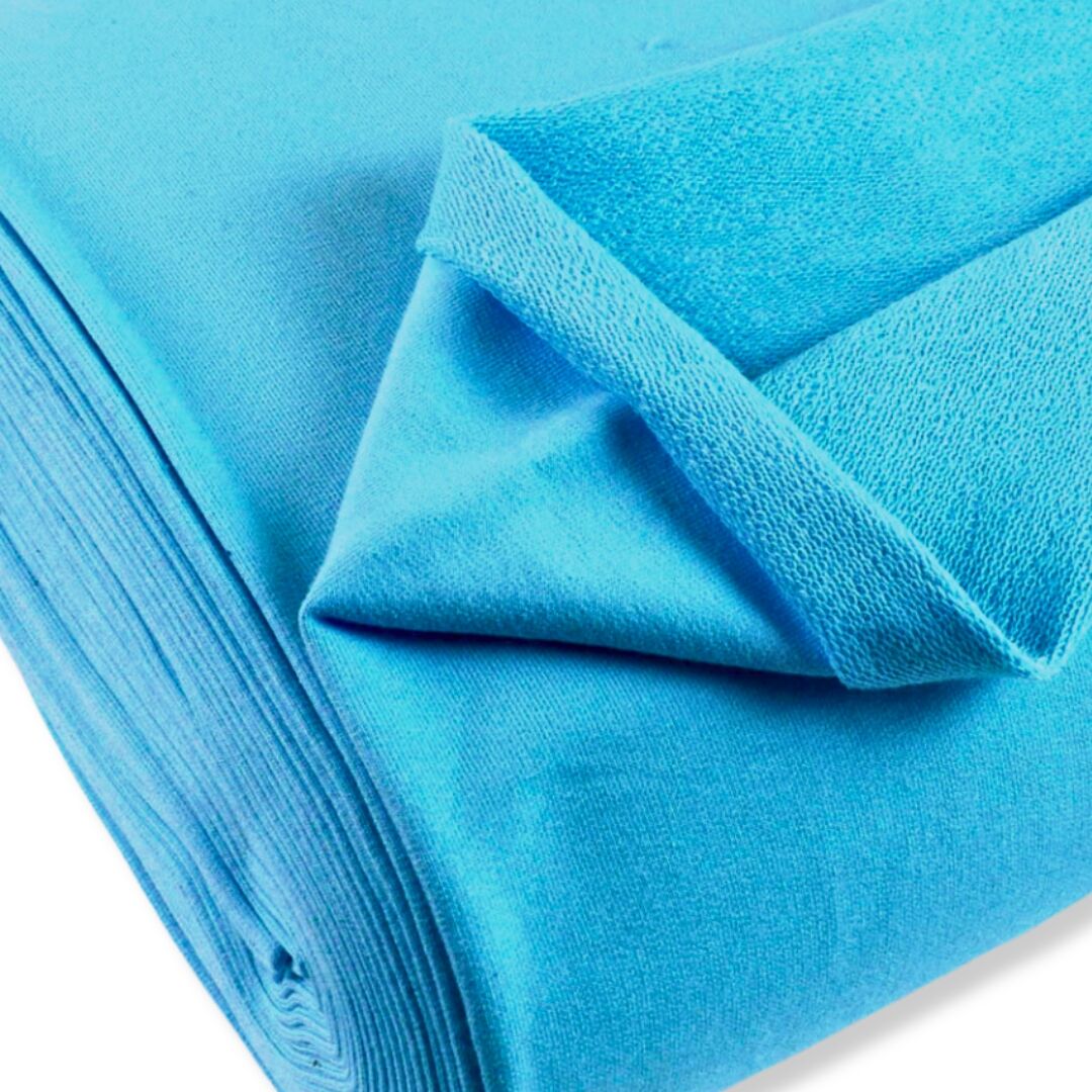 Oeko-Tex Cotton Jersey Dress Fabric | French Terry - Aqua – Croft Mill