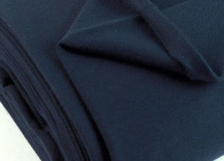 French Terry Navy Jersey Fabric With A Looped Back Scale Fabric Close Up Photo