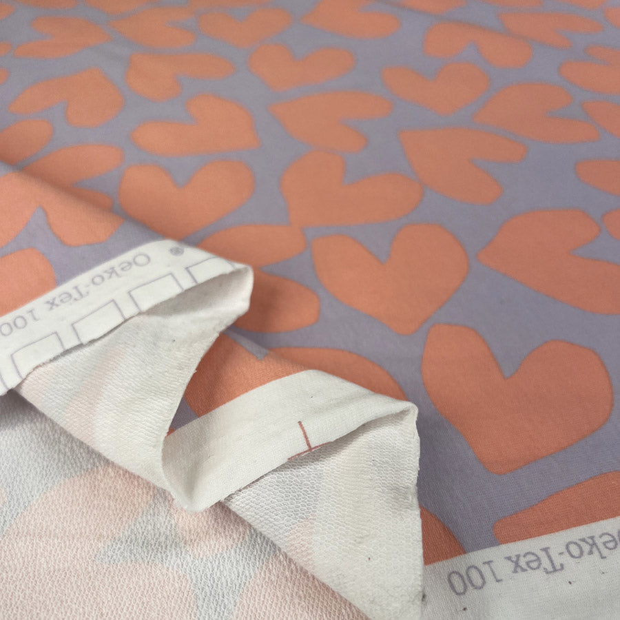 Remnant - French Terry - Craft Hearts - Pink (0.5m)