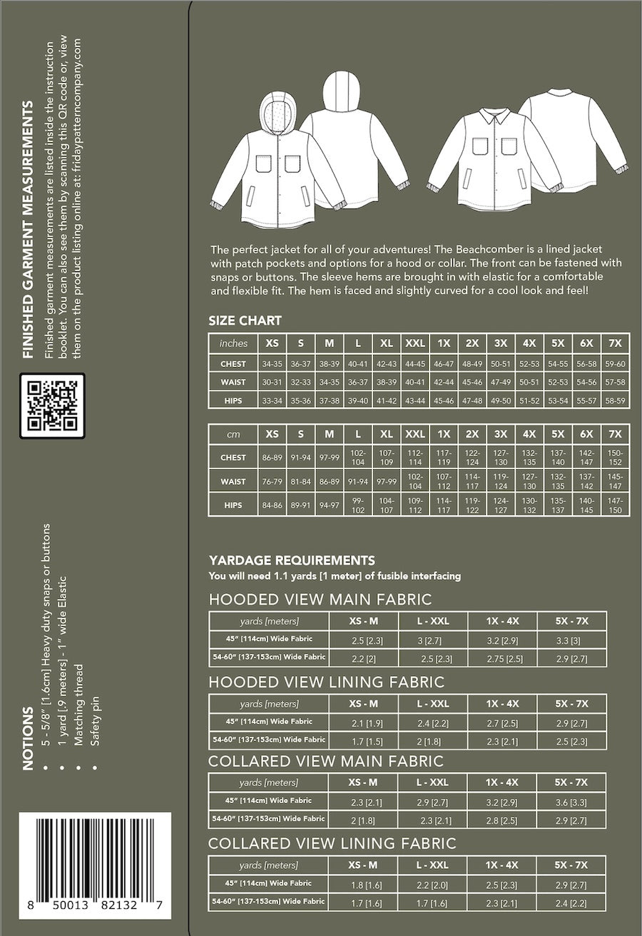 Friday Pattern Company - Men's Beachcomber Jacket Pattern