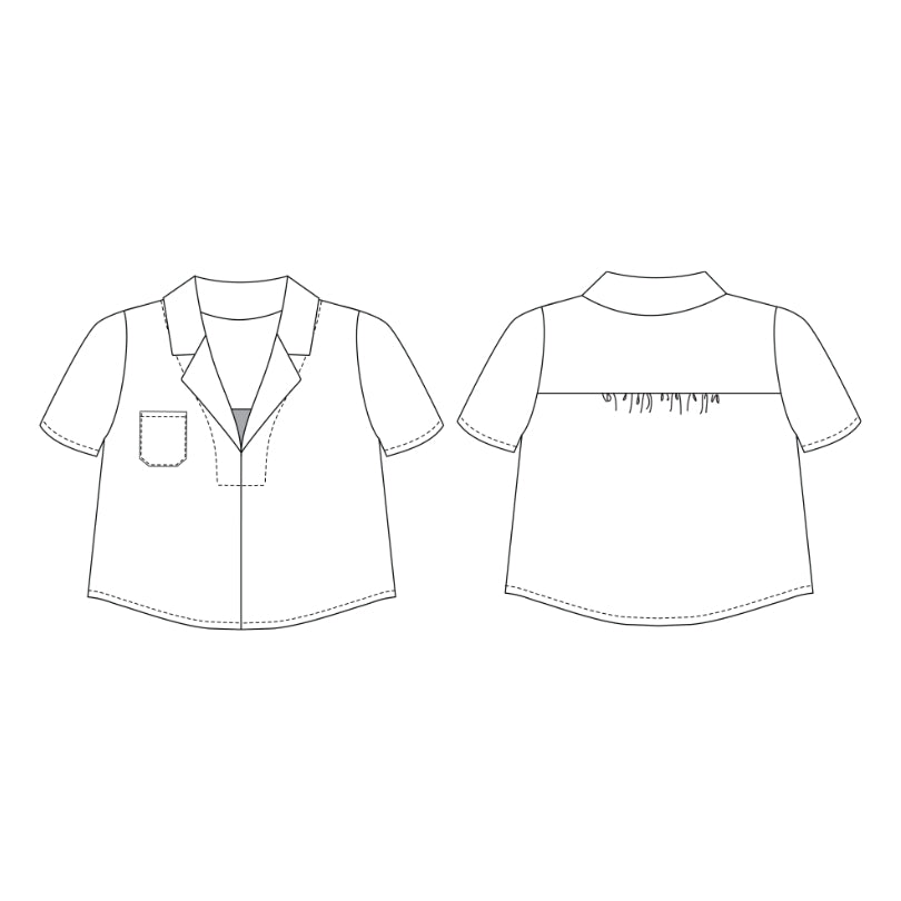Friday Pattern Company Donny Shirt Sewing Pattern Sketch