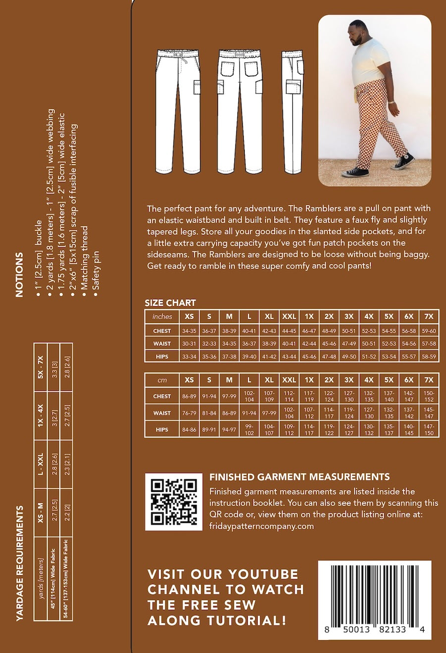 Friday Pattern Company - Men's Rambler Pants Pattern