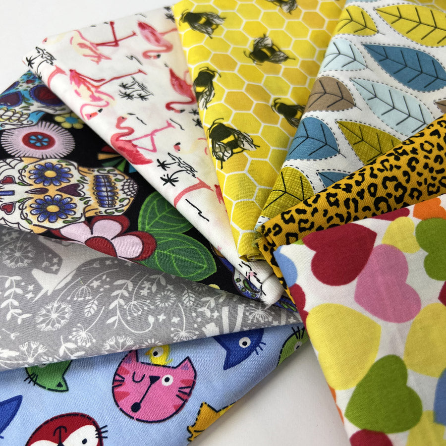 Craft Cotton Fat Quarter Bundle - Multi/Mix Funky