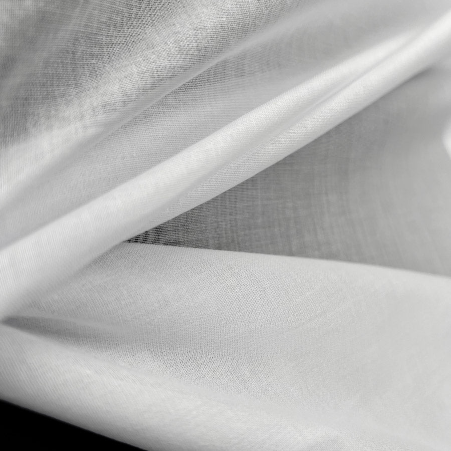 Remnant - Cotton Voile Iron On Interfacing - White (1.25m)