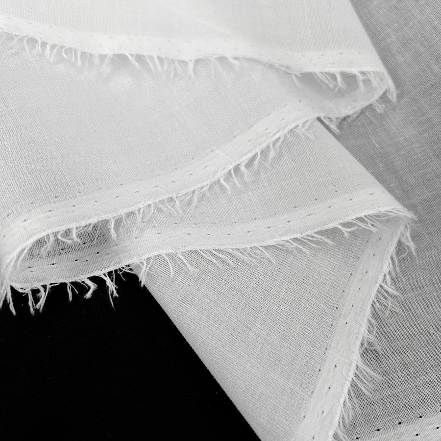 Remnant - Cotton Voile Iron On Interfacing - White (2m)
