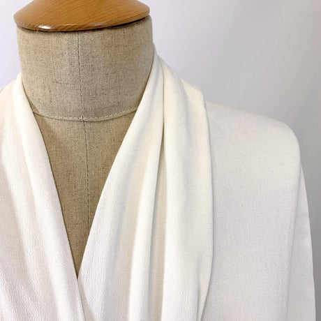 Gardinia White Fine Lightweight Viscose Crepe Neck