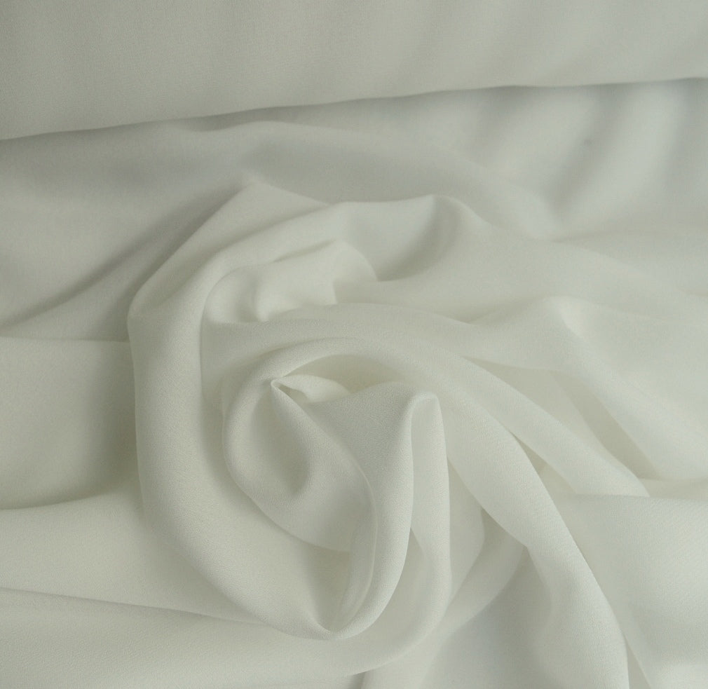 Remnant - Georgette Dress Fabric - Porcelain (1.75m)