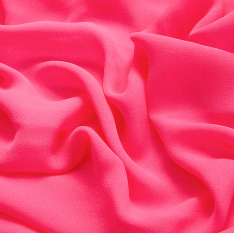 Georgette Neon Pink Polyester Dress Fabric Cu