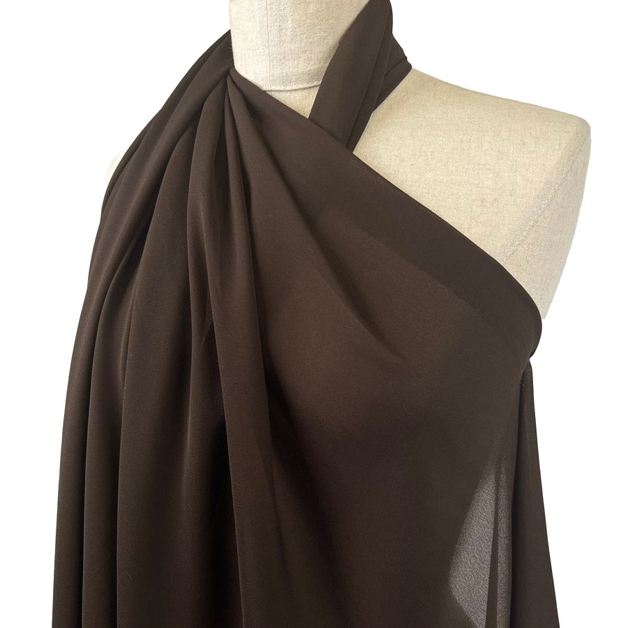 Georgette Dress Fabric - Chocolate