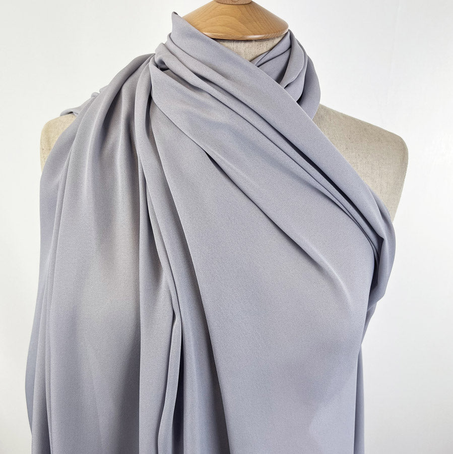 Remnant - Georgette Dress Fabric - Pale Grey (1.65m)