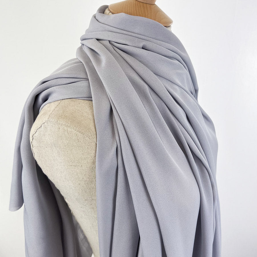 Remnant - Georgette Dress Fabric - Pale Grey (1.65m)