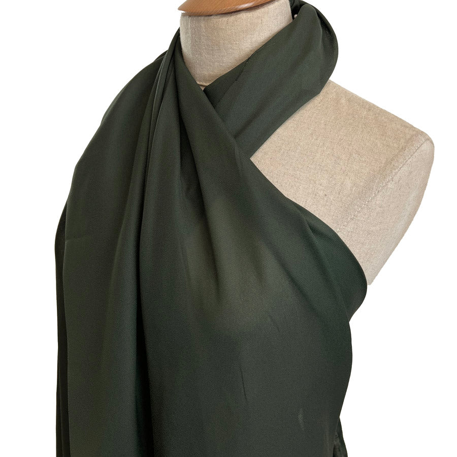 Remnant - Georgette Dress Fabric - Forest Green (2m)