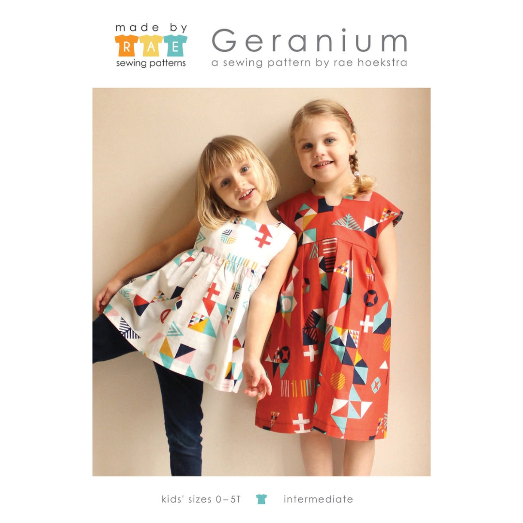 Geranium Childrens Dress Pattern By Made By Rae 0 5T Years
