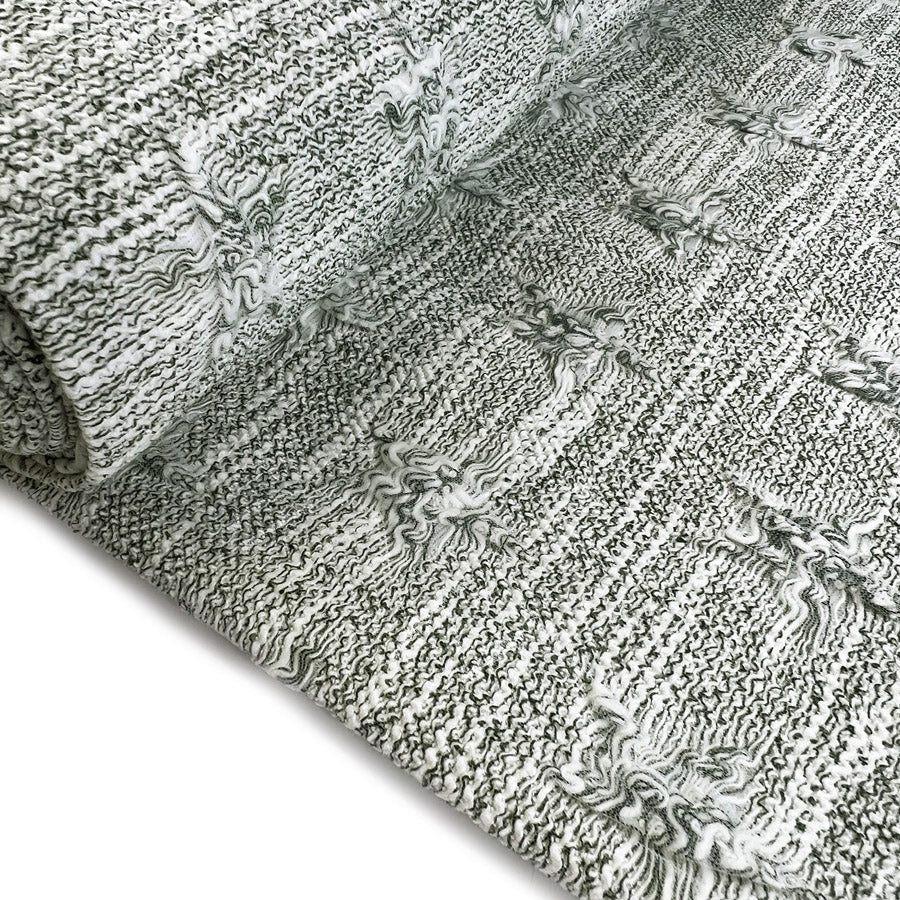 Get Plucked Green Polyester Cotton Elastane Jacquard Jersey Coating Fabric Bolt