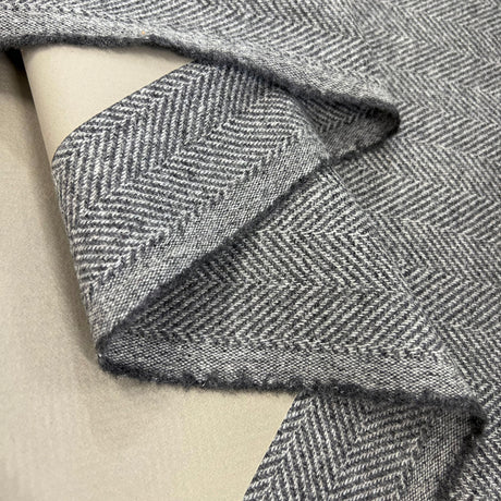 Got Your Back Capolavoro Grey Herringbone Water Resistant Fabric Fold