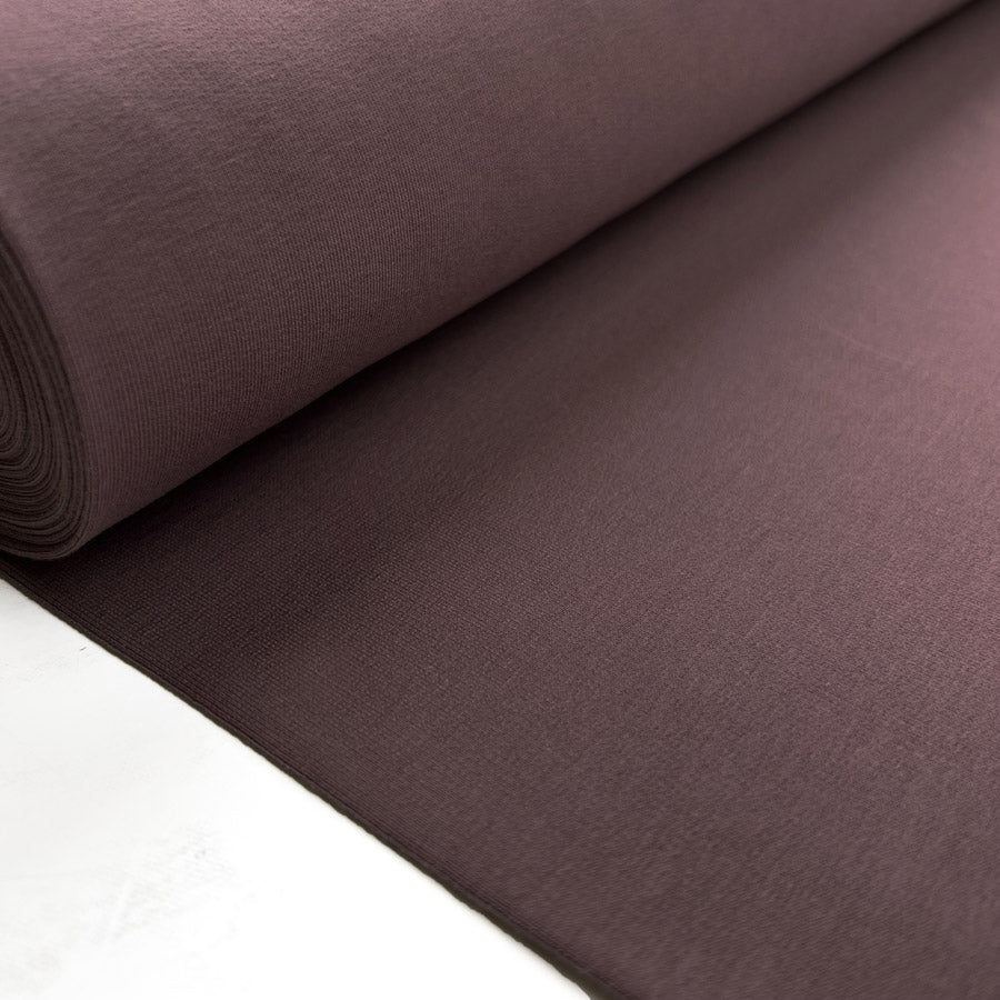 Gots Organic French Terry Mauve Cotton Elastane Knitted Plain Jersey Fabric Bolt