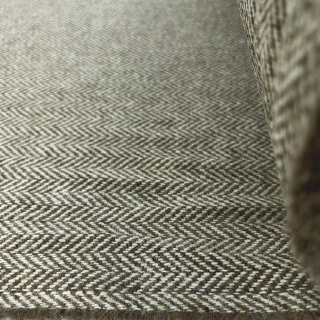 Great British Brown Yorkshire Wool Tweed Herringbone Suiting Fabric Roll