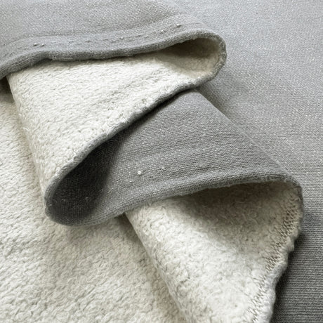 Grey Cotton Elastane Marl Sweatshirt Fabric Fold