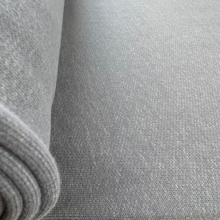 Grey Cotton Elastane Marl Sweatshirt Fabric Roll2